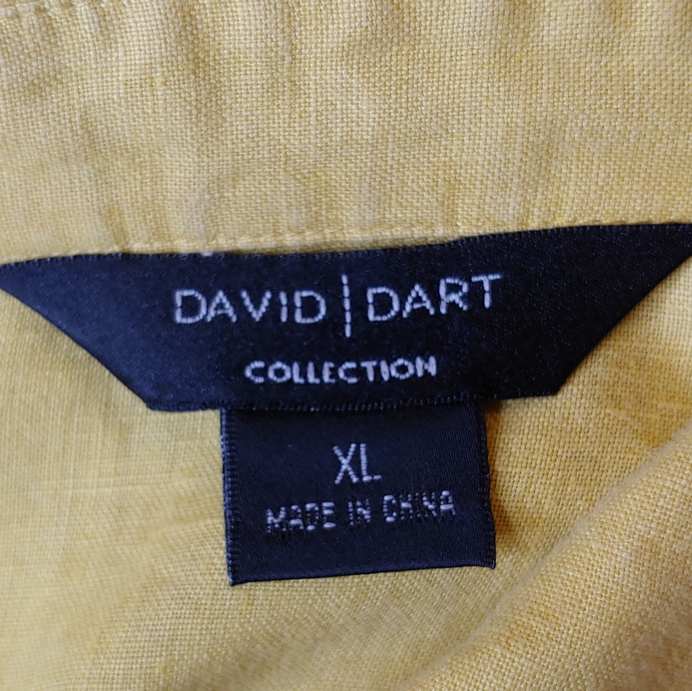David Dart Collection Gold Linen Buttondown Tunic… - image 3